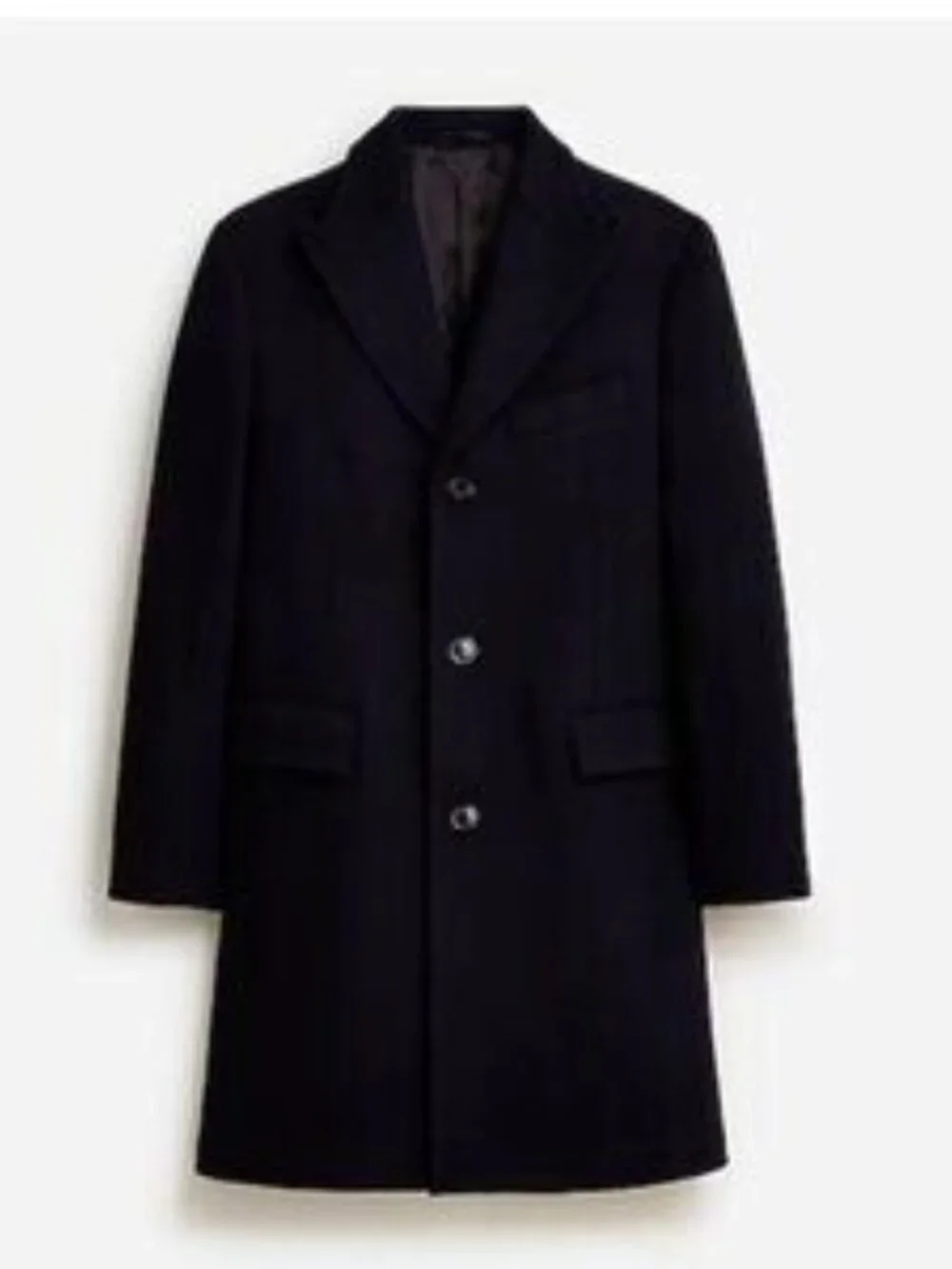 J.Crew Mens $598 Ludlow Topcoat Heavyweight Wool Navy Size 40S